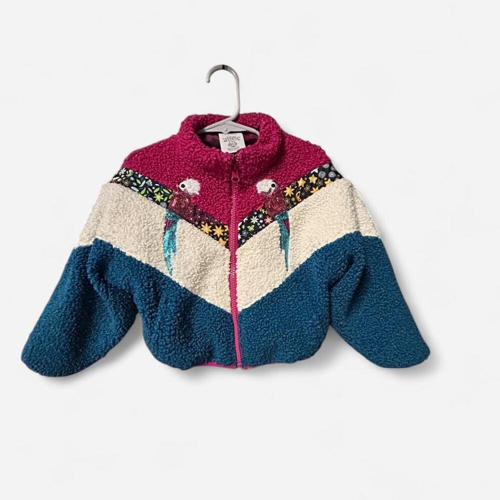 3t Disney Encanto multicoloured zip up jacket w sequin parrots